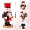 7 Inch Chubby Wooden Nutcracker Christmas Ornament Decoration for Shelves Table Fireplace, Christmas Drummer Nutcracker